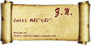 Zettl Máté névjegykártya